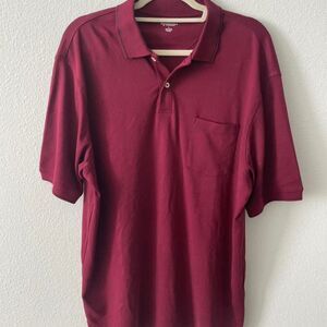 Roundtree & York Polo Shirt Men's L Workwear Corporate Preppy Burgandy